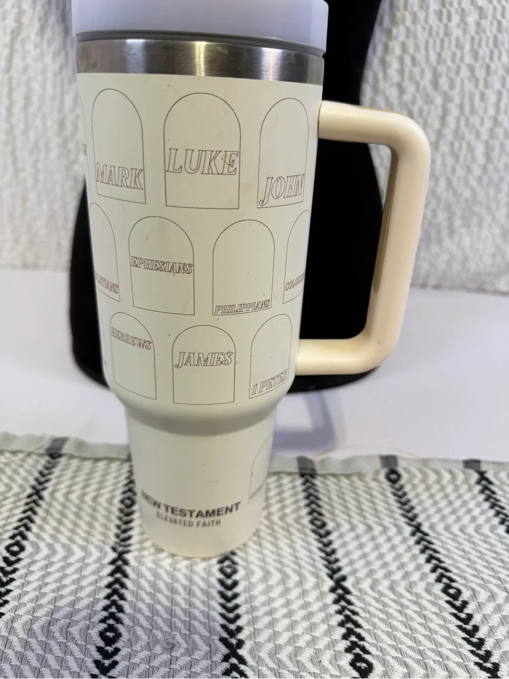 New Testament Cream Travel Mug with Handle